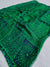 535007 Flower Print Chiffon Saree - Green Blue 351004