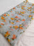353003 Flower Print Chiffon Saree - Gray Orange