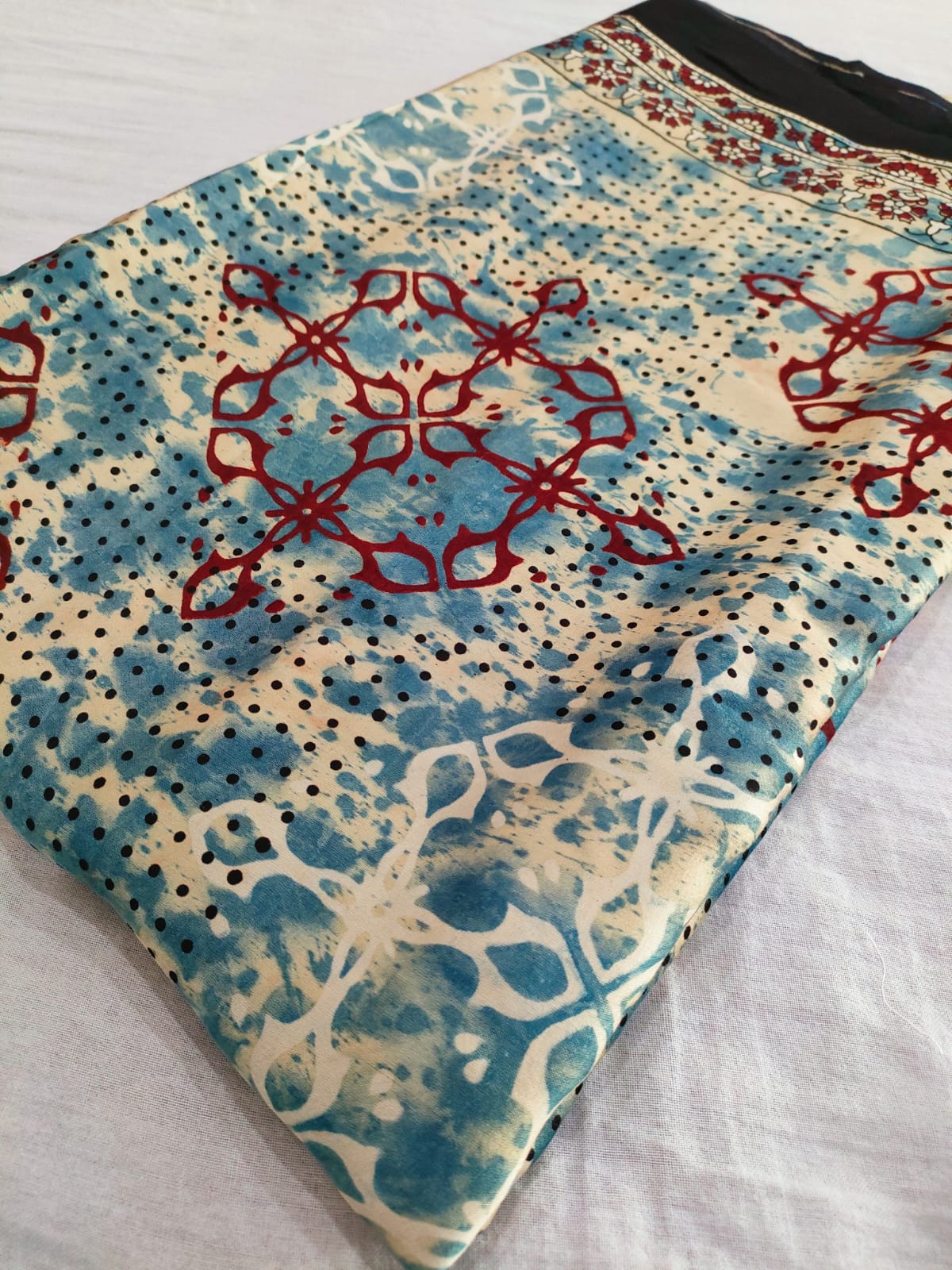 161002 Pure Modal Silk Ajrakh Saree 115004