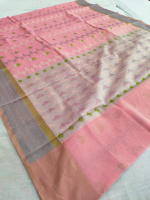 443003 Pure Banarasi Cotton Zari Weaving Saree