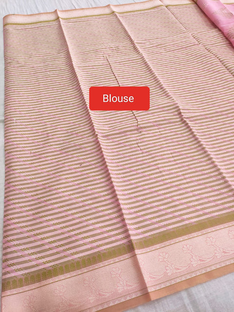 443006 Pure Banarasi Cotton Zari Weaving Saree
