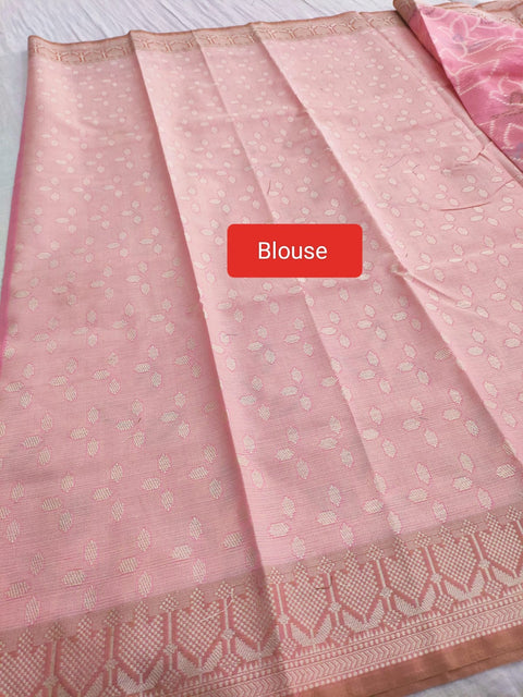 443004 Pure Banarasi Cotton Zari Weaving Saree