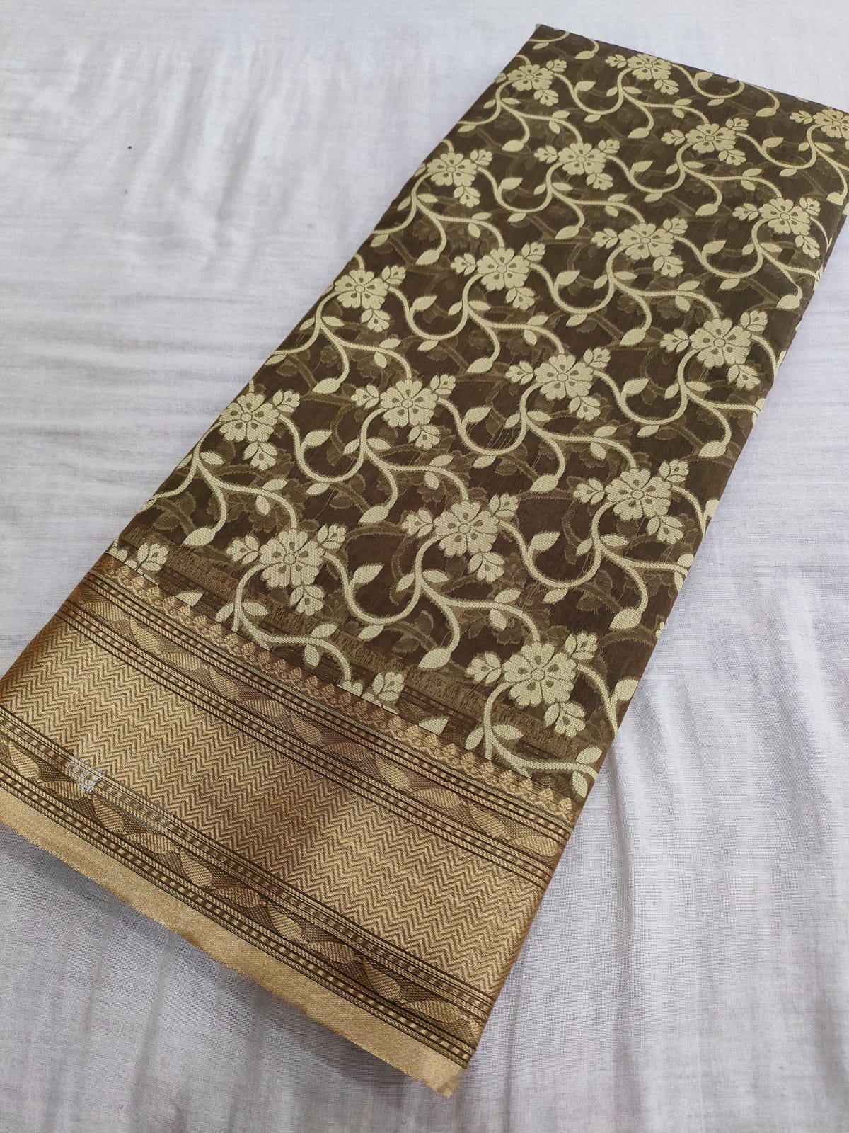 444001 Designer Cotton Weaving Saree with Zari Weaving Border