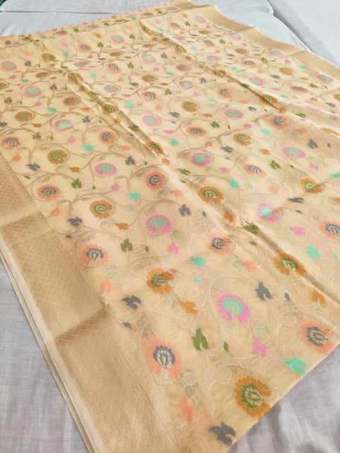 447011 Designer Cotton Meenakari Saree with Zari Weaving