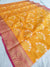 548004 Banarasi Silk Saree With Zari Weaving and Contrast Border - Mango Yellow 447003