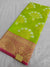 548004 Banarasi Silk Saree With Zari Weaving and Contrast Border - Parrot Green 447003