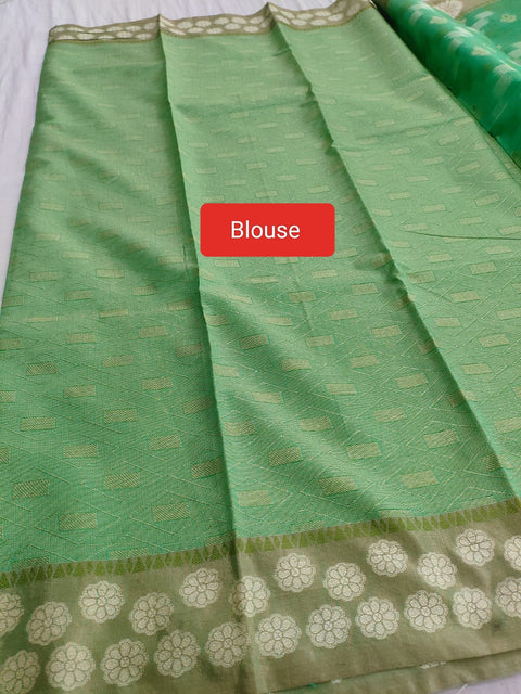 447005 Designer Cotton Saree With Resham Weaving