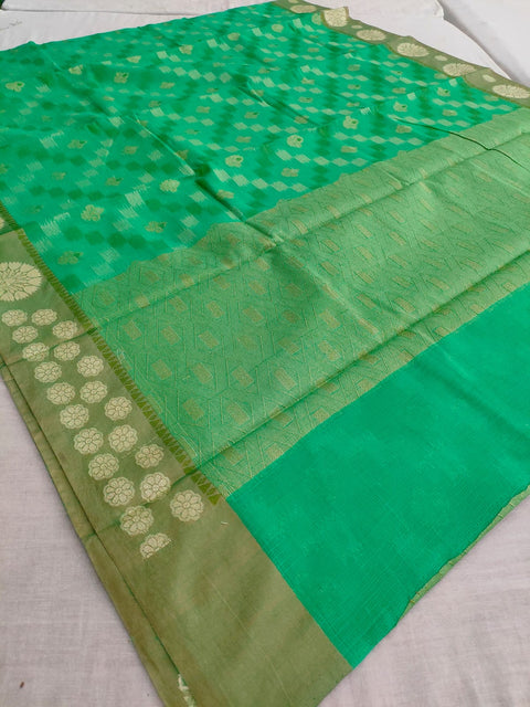 447005 Designer Cotton Saree With Resham Weaving