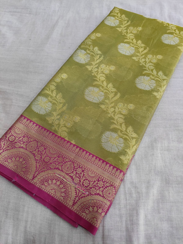 548003 Banarasi Silk Saree With Zari Weaving and Contrast Border 447012