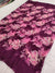 535008 Semi Chiffon Flower Printed Saree - Wine 453005