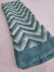 470002 Semi Chiffon Lehriya Printed Saree - Teal Blue