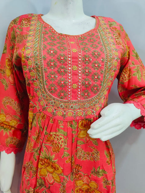 154004 Stylish Co-Ord Set With Embroidery Work