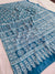 493003 Semi Dola Silk Patola Print Saree - Teal Blue
