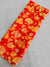 496006 Semi Chiffon Flower Printed Saree - Orange