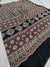 161008 Designer Ajrak Pure Modal Silk Natural Print Saree 115011