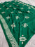 510002 Batik Printed Soft Dola Silk Saree - Green