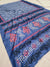 510003 Ajrakh Printed Soft Dola Silk Saree - Blue