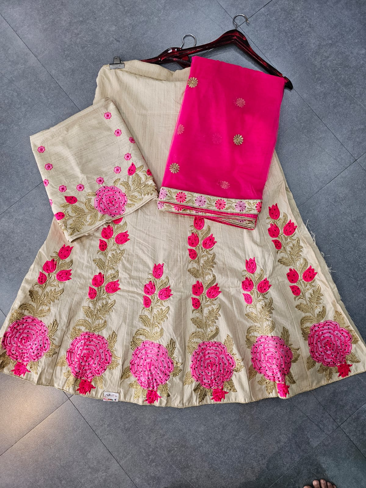 640002 rajasthani gotta patti row silk Lehenga -