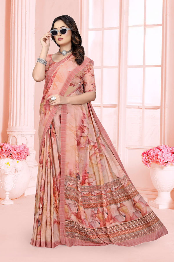965002 Stylish Digital Print Very Soft and Premium Italian Crepe Silk Saree