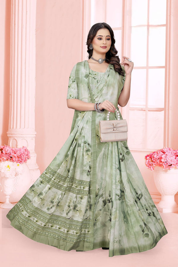 965005 Stylish Digital Print Very Soft and Premium Italian Crepe Silk Saree