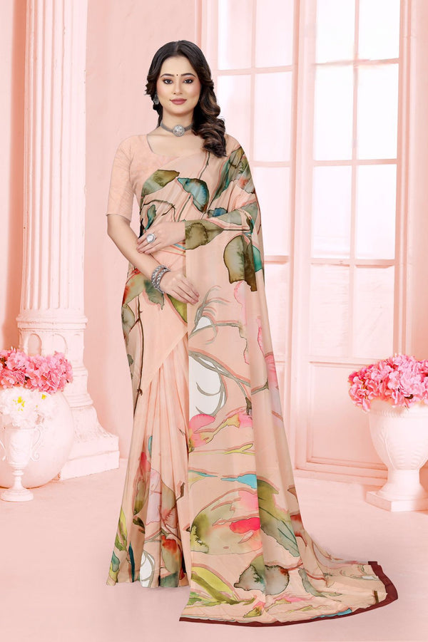 965009 Stylish Digital Print Very Soft and Premium Italian Crepe Silk Saree