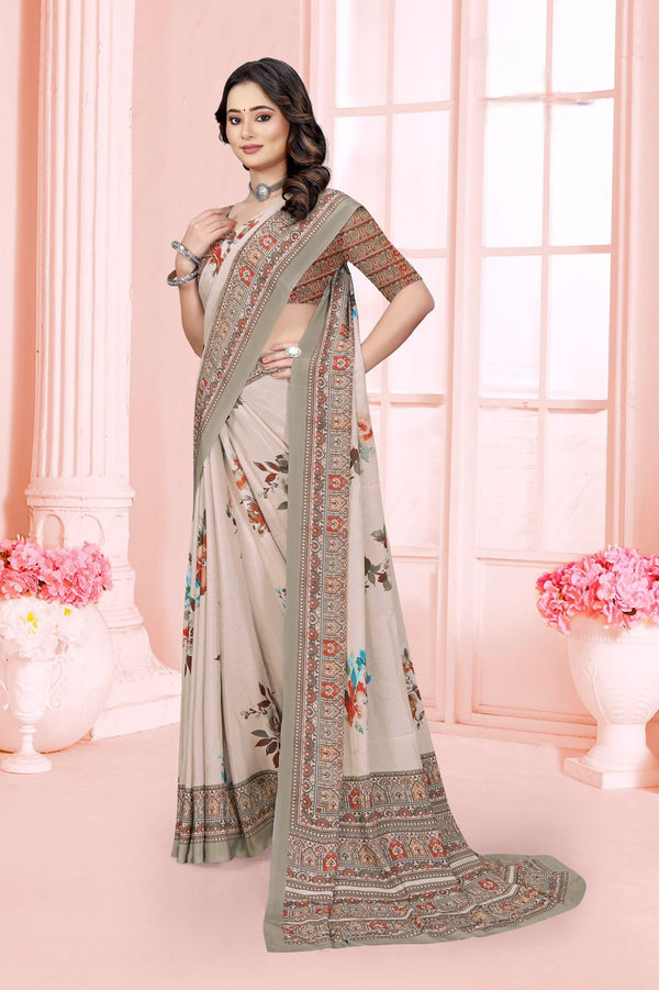 965004 Stylish Digital Print Very Soft and Premium Italian Crepe Silk Saree