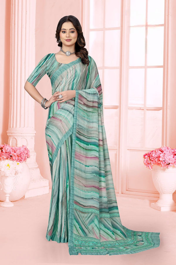 965006 Stylish Digital Print Very Soft and Premium Italian Crepe Silk Saree