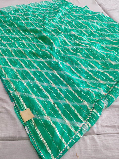 497007 Designer Organza Zari Weaving Saree - Sea Green 327001