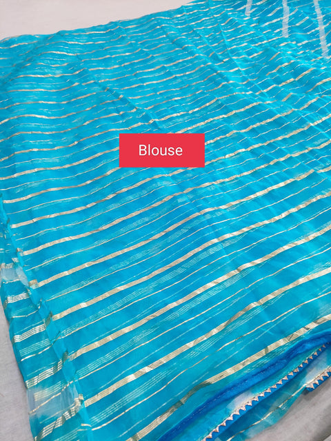 497007 Designer Organza Zari Weaving Saree - Sky Blue 327001