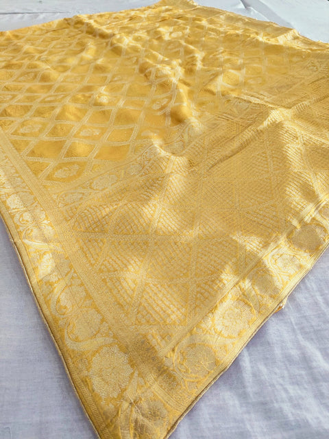 506007 Pure Russian Silk Weaving Party Wear Saree with Sequence - Yellow 133005
