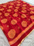 421003 Semi Chiffon Bandhani Saree - Red Orange