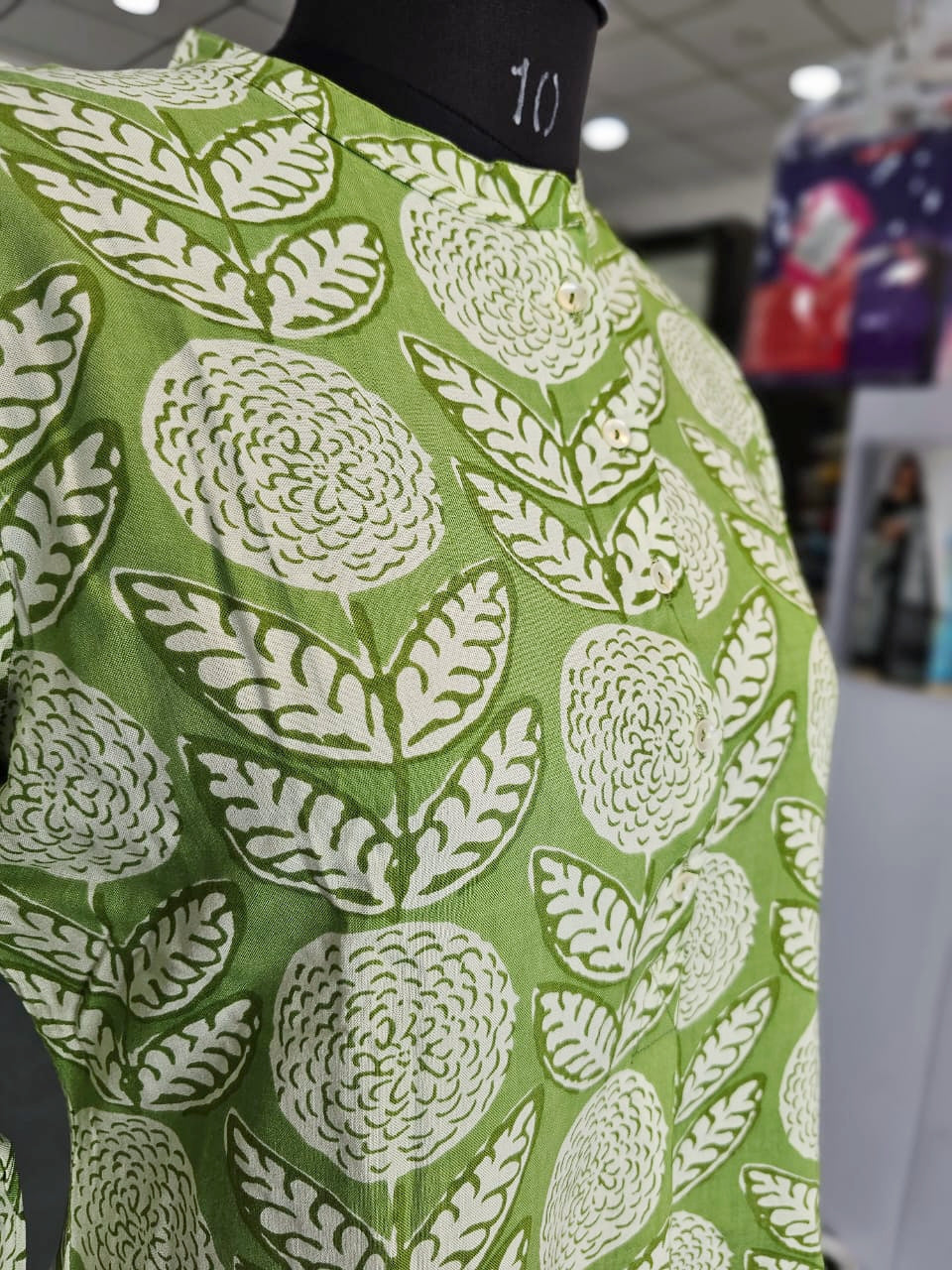 611005 Flower Printed Soft Rayon Cotton Short Kurti