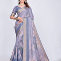 955009 Exclusive Digital Printed Crepe Silk Saree with Satin Border