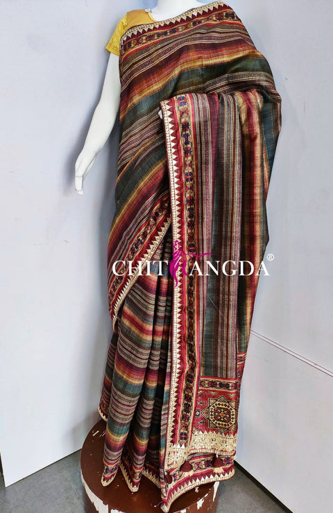 147006 Premium Designer Printed Saree With Hand Gota Work