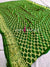 124009 Premium Green Colored Pure Khaddi Georgette Bandhani Saree
