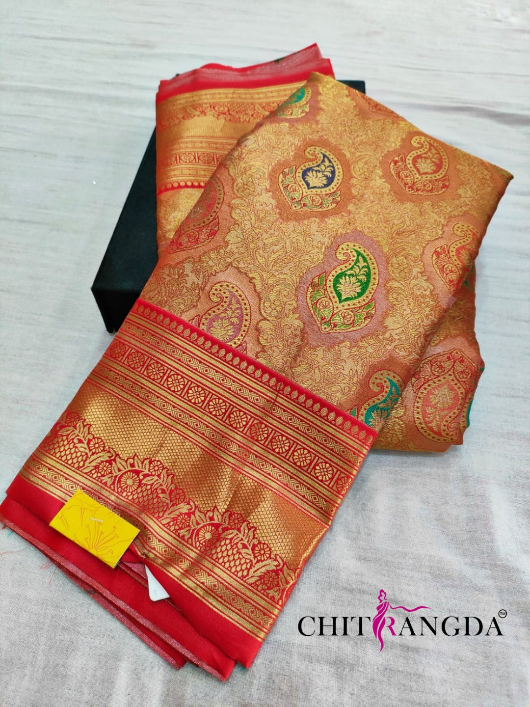 713001 Pure Banarasi Silk Red Color Saree -