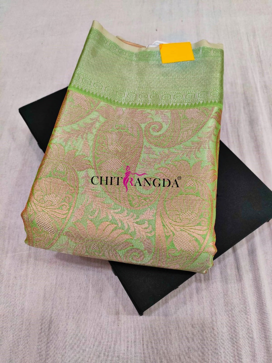 713002 Pure Banarasi Silk Aqua Green Color Saree -