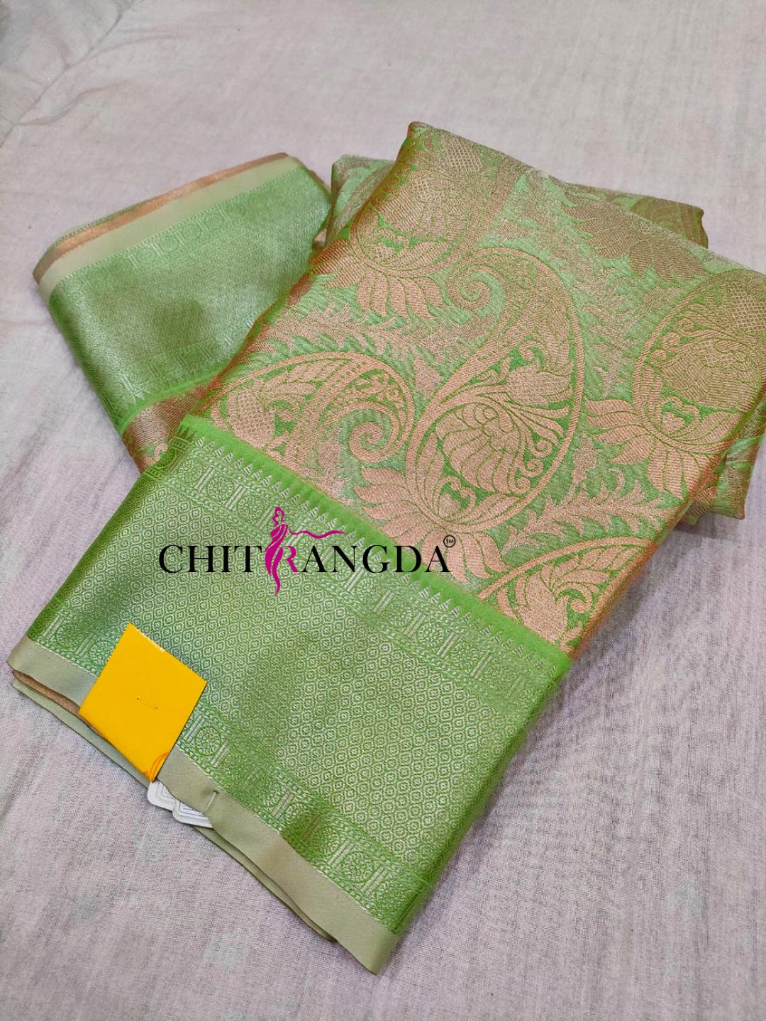 713002 Pure Banarasi Silk Aqua Green Color Saree -