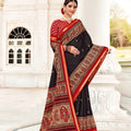 914001 Very Soft and Premium Looking Cotton Saree with Zari Border - Black