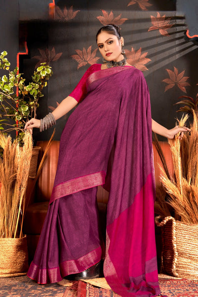 916004 Georgette Crepe Silk Self Weaving Saree - Wine