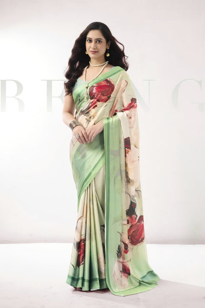 917004 Stylish Digital Print Soft Italian Crepe Silk Saree -