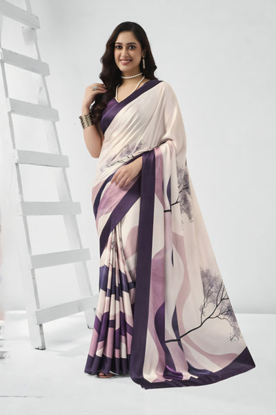 917005 Stylish Digital Print Soft Italian Crepe Silk Saree -
