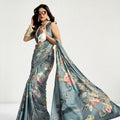 945001 Bollywood Style Digital Print Soft Italian Crepe Silk Saree