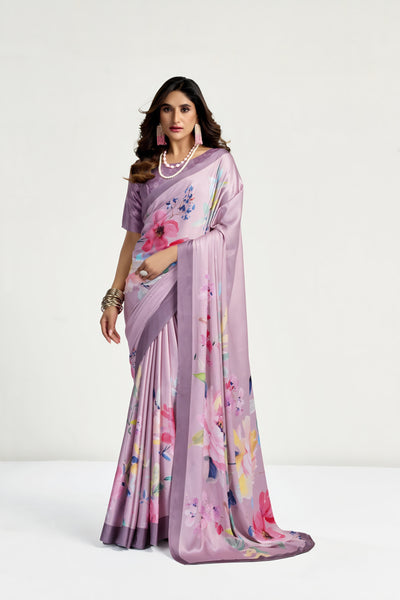 945004 Bollywood Style Digital Print Soft Italian Crepe Silk Saree