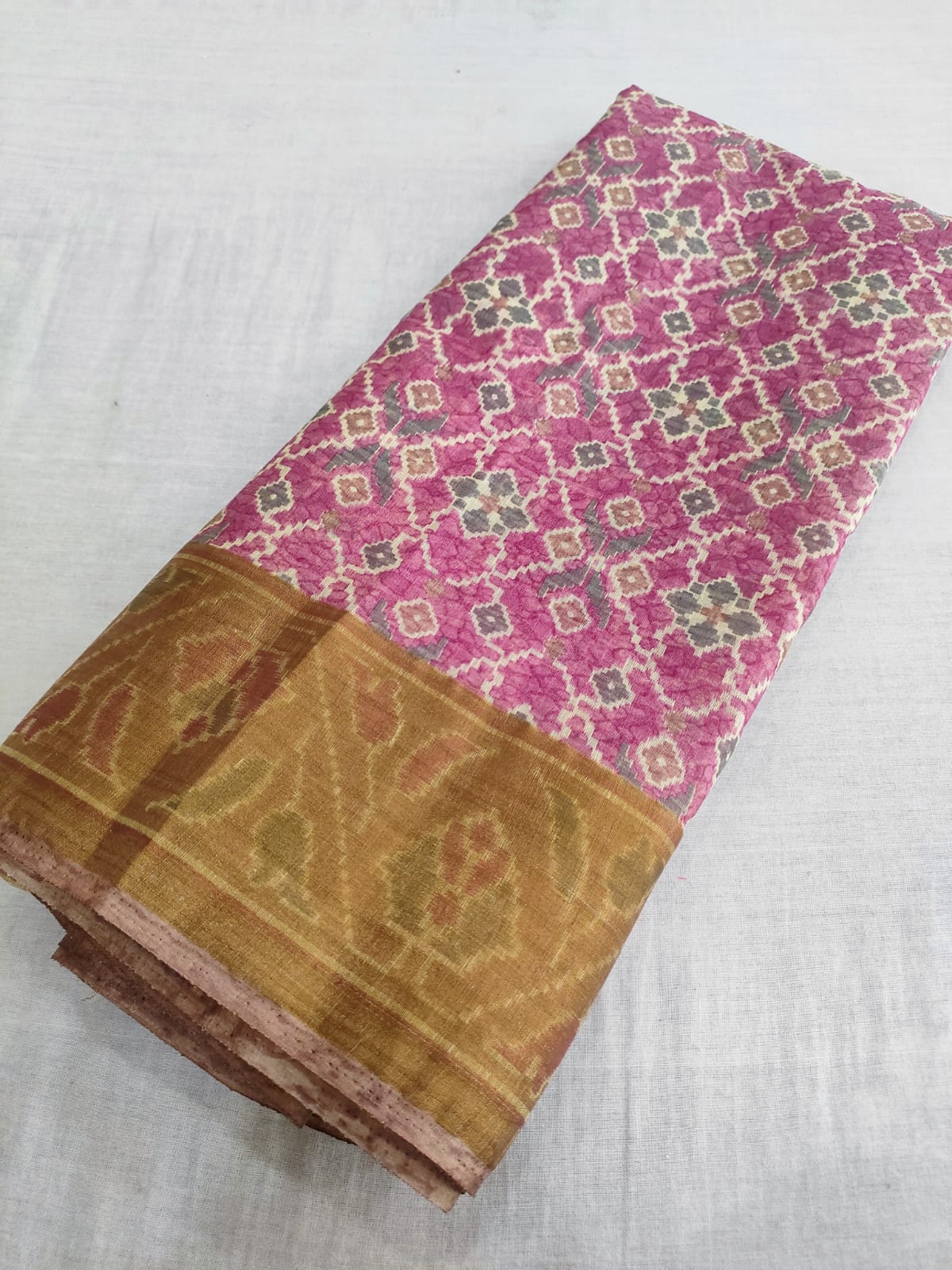 445003 Designer Patola Print Chanderi Silk Saree