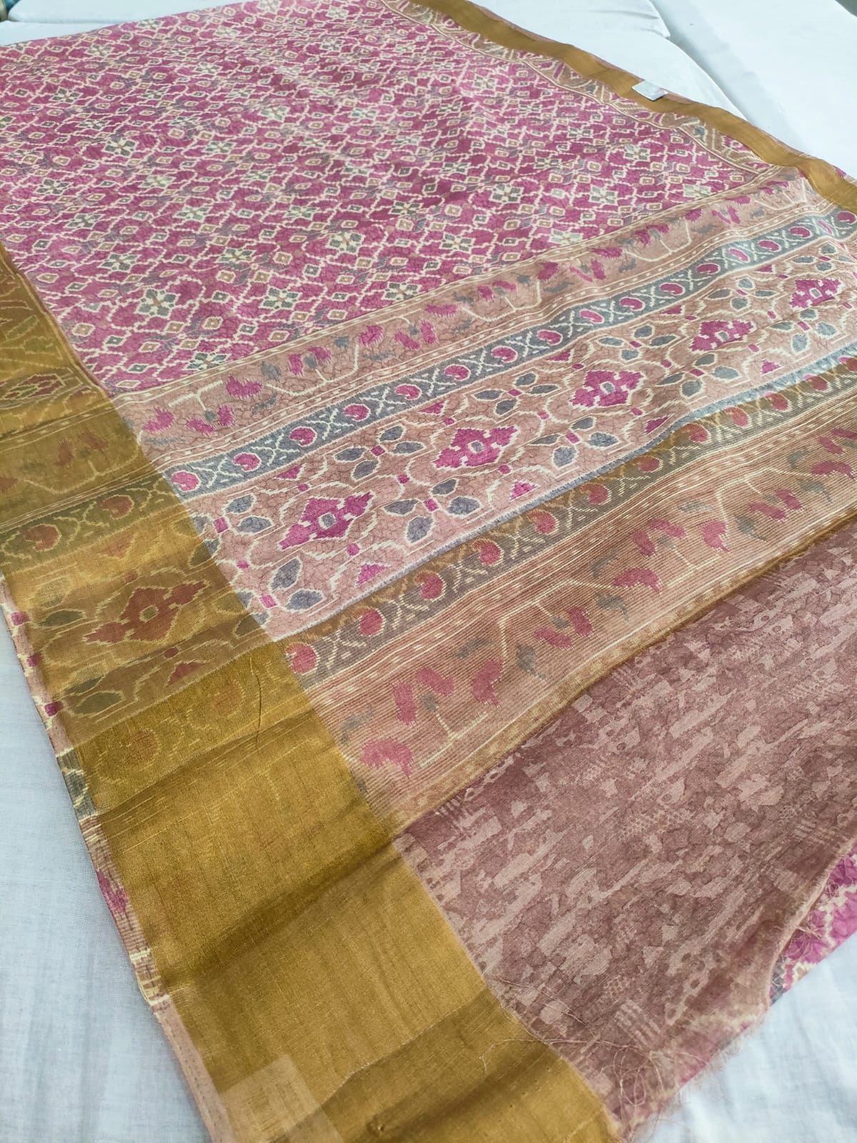 445003 Designer Patola Print Chanderi Silk Saree