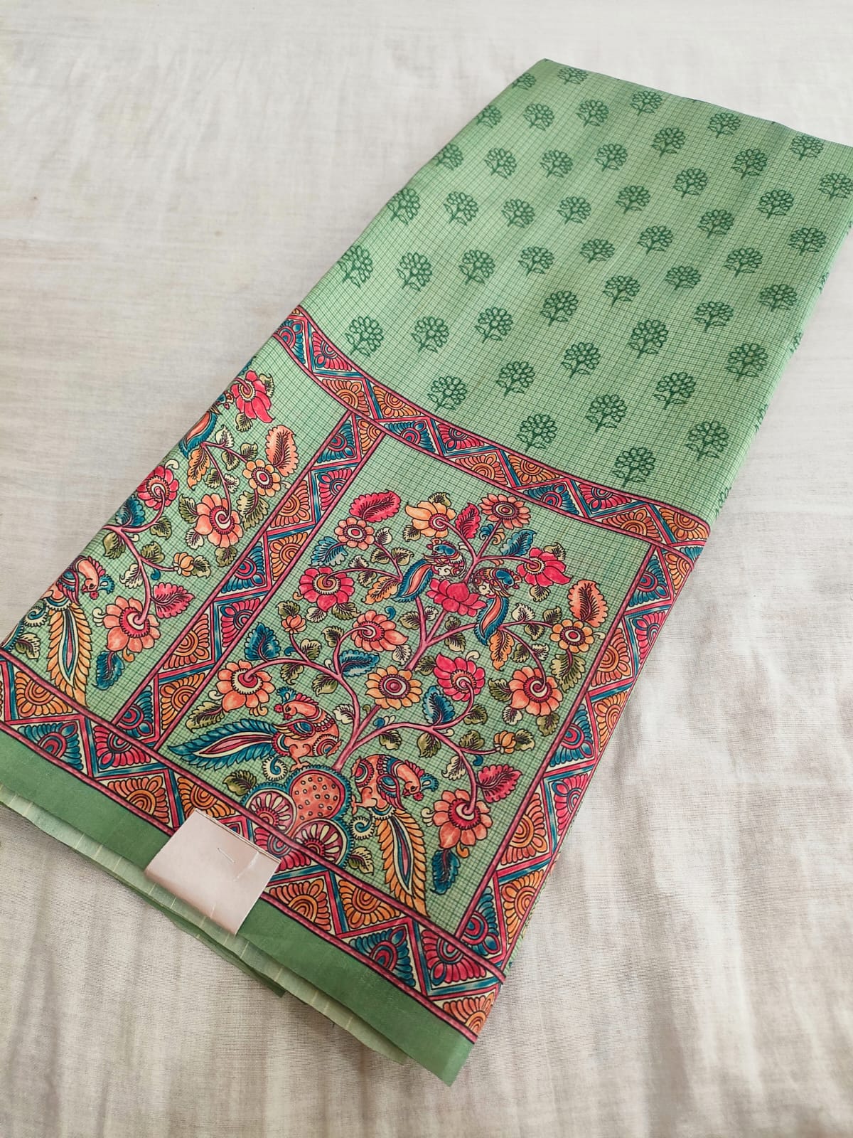 445005 Designer Silk Printed Saree - green