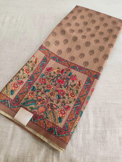 445005 Designer Silk Printed Saree - Brown