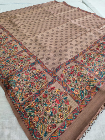 445005 Designer Silk Printed Saree - Brown