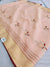 518005 Soft Linen Saree With Embroidery - Peach